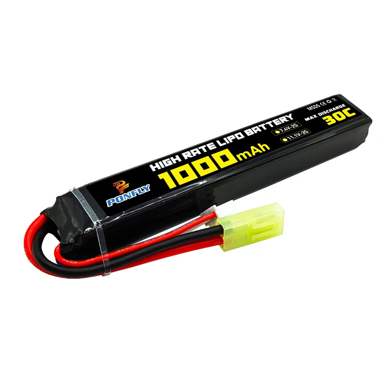 PONFLY Заводская 1000 мАч 30C 25C 3S 11 1 V перезаряжаемый страйкбольный пистолет литиевый аккумулятор с мини-разъемом Tamiya для страйкбола