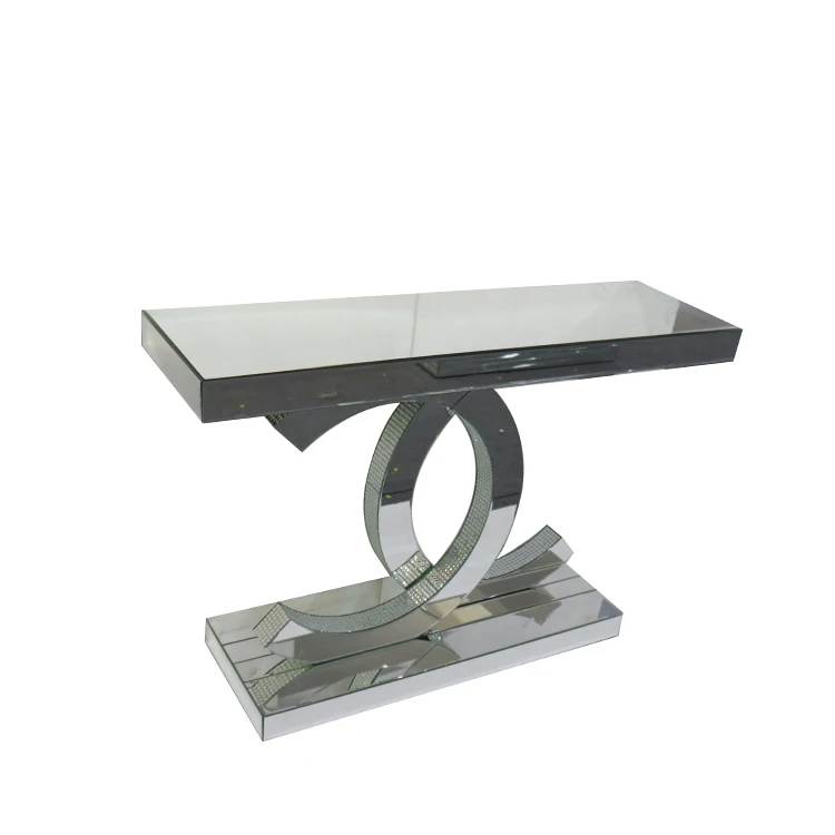 YGJS0443 горячая Распродажа Античный Современный дробленый бриллиант двойной G Кристалл Серебряный зеркальный стол