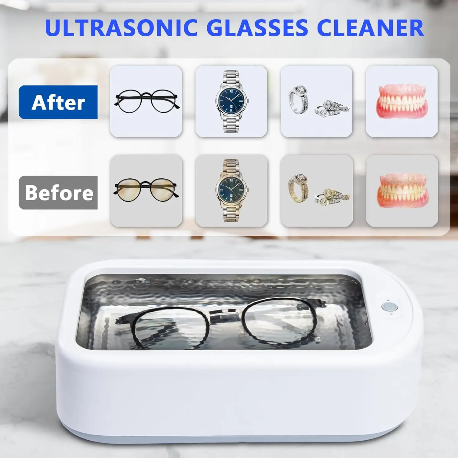 Household Ultrasonic Cleaning Machine Portable Ultrasonic Jewelry Cleaner High Frequency Vibration Washing