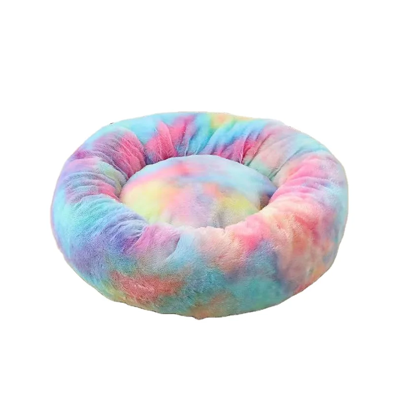 Wholesale China Anti Anxiety Plush Calming Pet Cat Dog Bed for Dogs and Cats Orthopedic Memory Foam Donut Round Washable Dog Bed