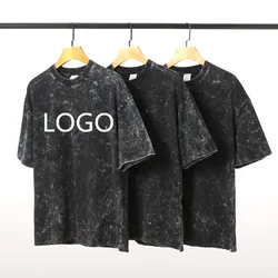 Mens clothes tshirt acid wash t-shirt custom  vintage t shirt