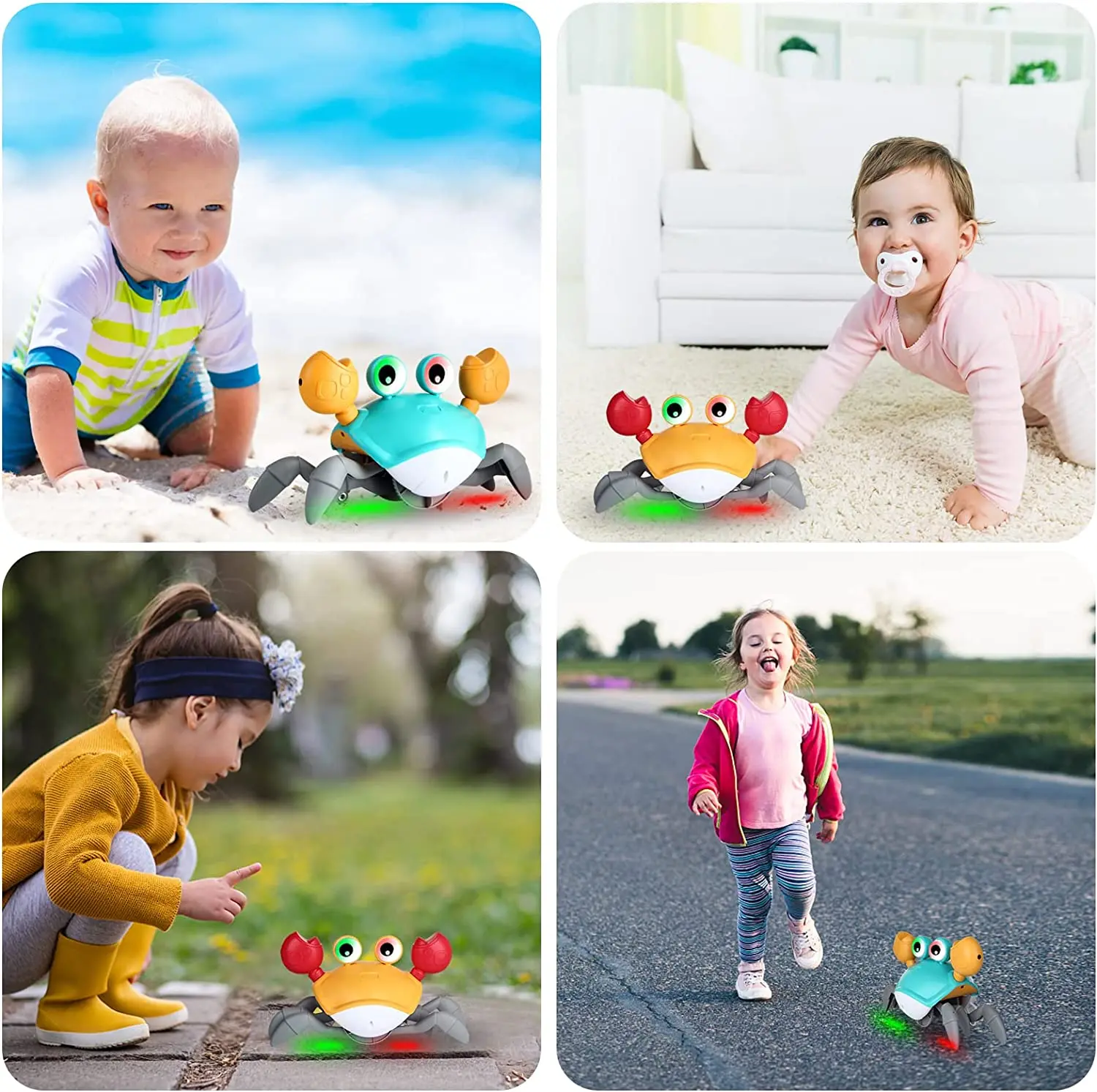 Baby Gift Funny Musical Toys 2-4 Year Crawling Crab Toy Charging Gesture Sensing Electric Crab Toys