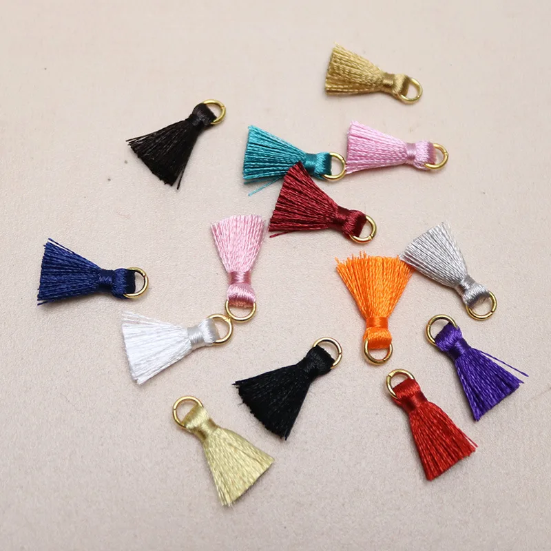 2cmGold hoop Ice Silk mini fimbrilla Clothing accessories hanging Su multi-color optional polyester tassel tassel