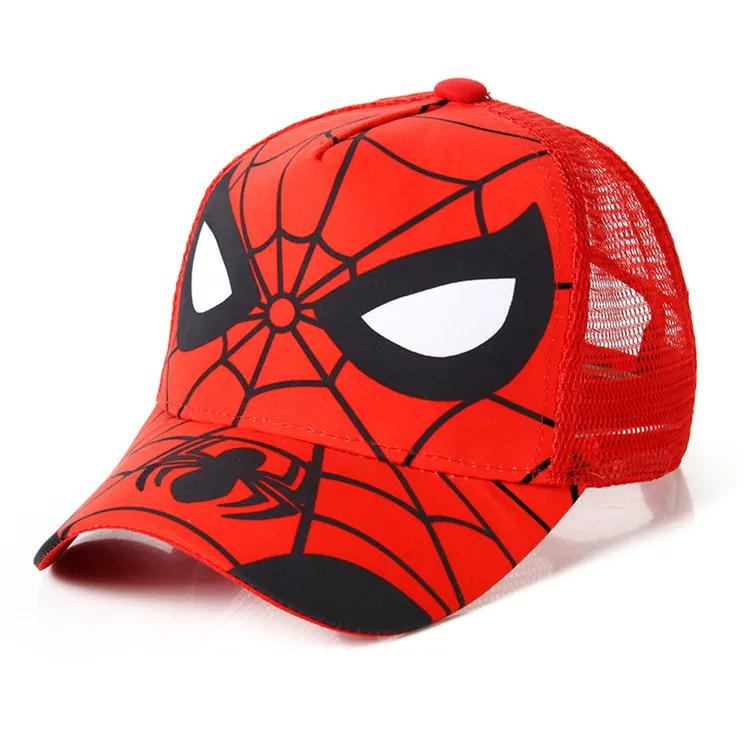 Wholesale Age 2-8 Spiderman Baseball Cap Cartoon Adjustable Snapback Hip Hop Cap Sports Sun Protective Hats