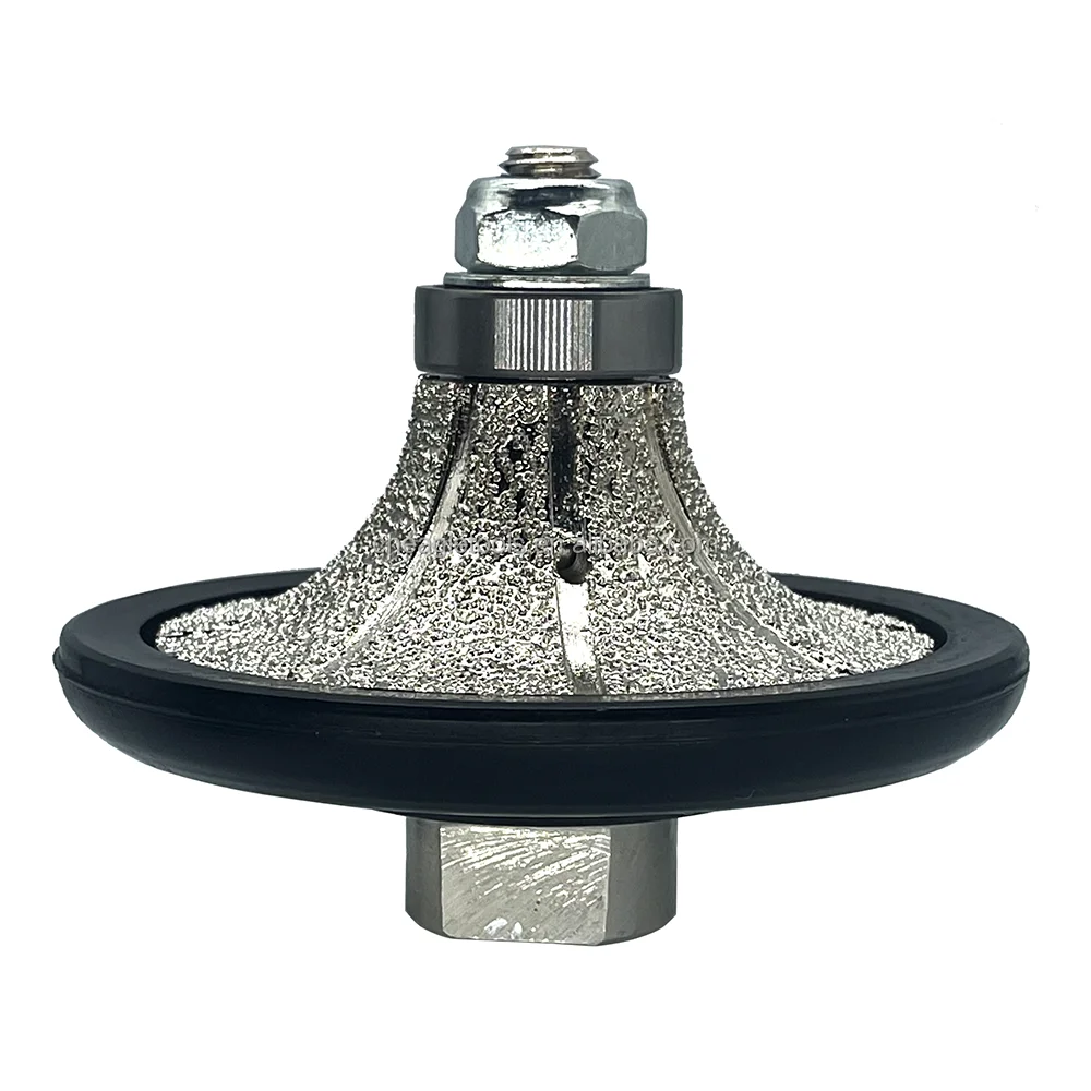Crawnedeagle Vacuum Brazed Demi Bullnose Diamond Router Bits for Granite Marble and Porcelain B Profile Wheel