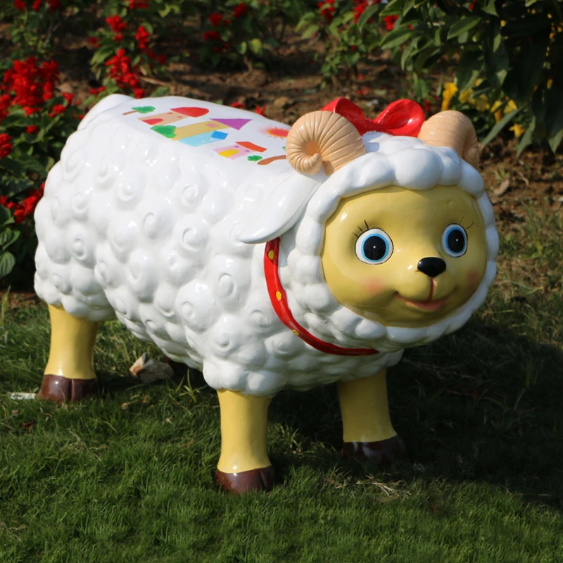 Fiberglass Animal Sheep Chair Garden Ornaments Sheep