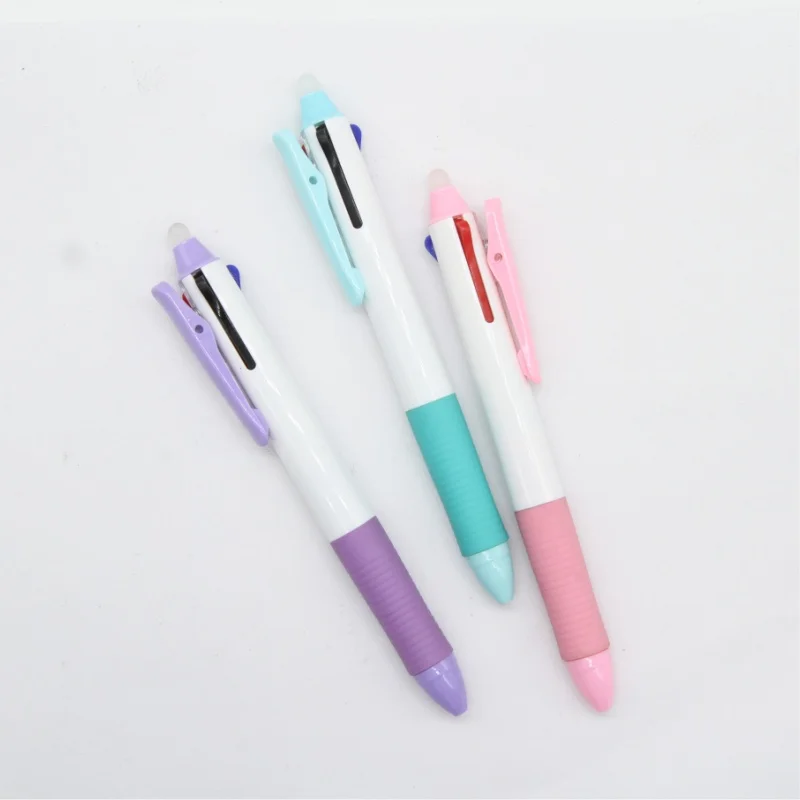 Lovely plastic retractable erasable pens clicker ballpoint pen 0.5mm