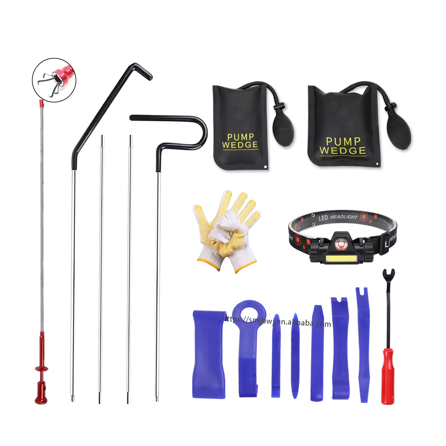 
new 19pcs Automotive Quick Opening Hook Tool Locksmith Tools essential Non Marring Car Lockout Kit 