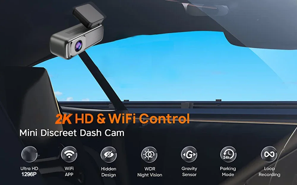 1.5 inch mini WiFi APP Control Dash Cam Car DVR Camera 2K HD Night Vision Car Camera G-sensor Video Recorder Parking monitoring
