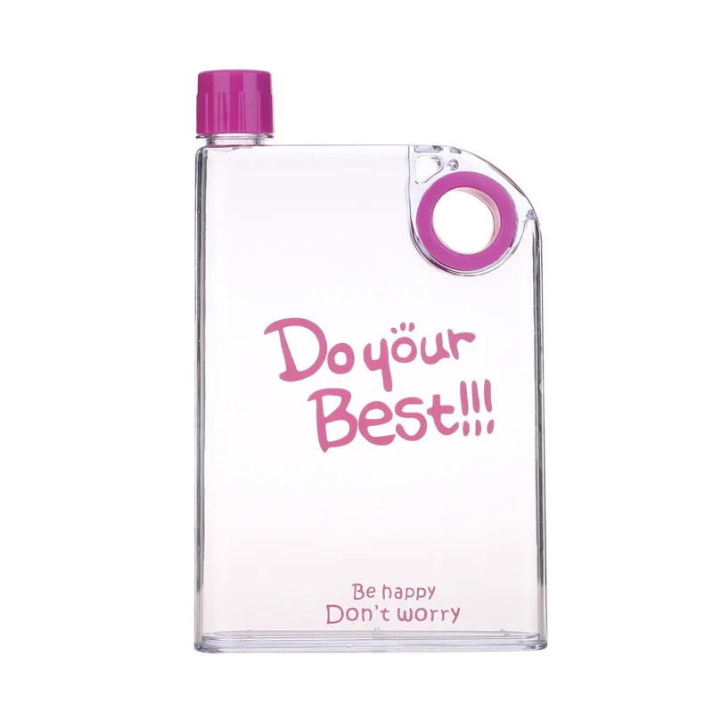 plastic 420ml waterbottle transparent flat