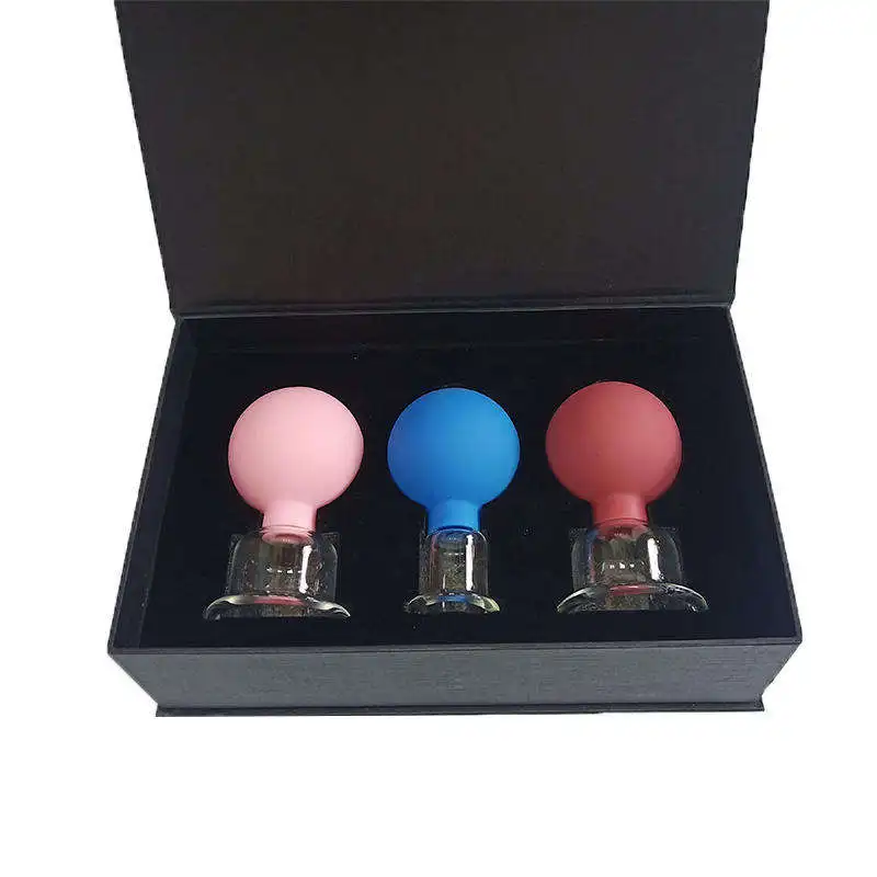 Wholesale Cupping Cups Manufacturing Suction Massage 3 Set Vacuum Cups Glass Facial Cupping Set