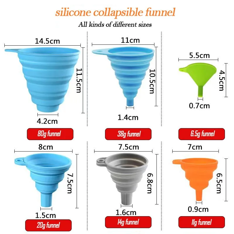 Silicone Folding Funnel Collapsible Silicone Funnel Kitchen