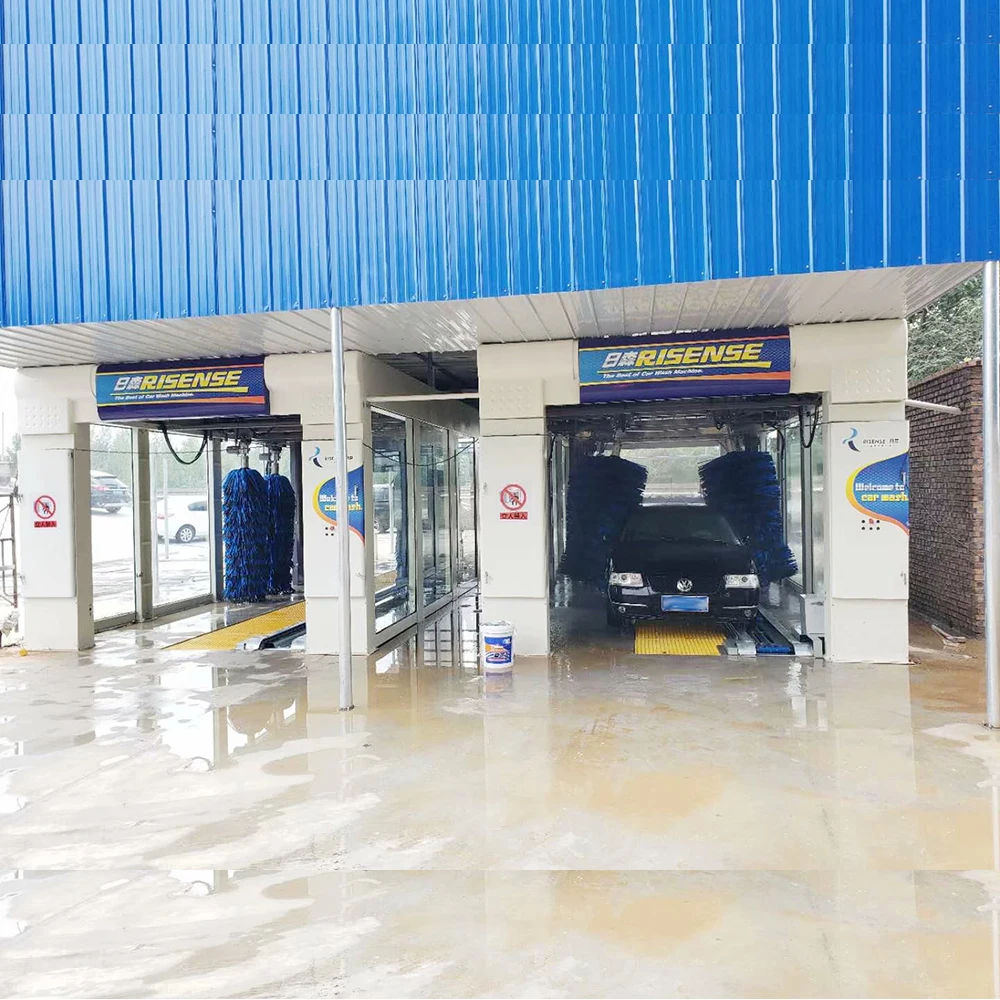 risense 9 brushes tunnel automatic car wash machine for sale in germany with air dryer and brush drying