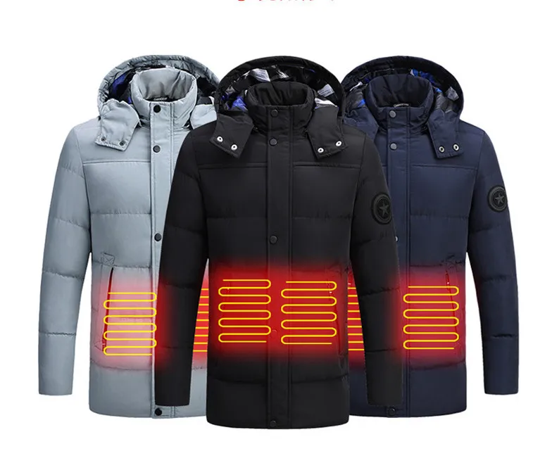 OEM Wholesale smart heating clothes  polyester shell keep warm heated jacket  heated hunting clothing with hood for men