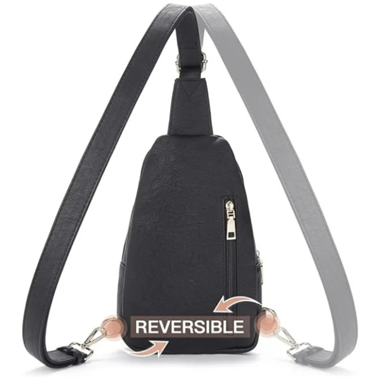 Custom Design PU Leather Waterproof Fashion Fanny Pack Large Capacity Sling Shoulder Chest Crossbody Bag for Women Men