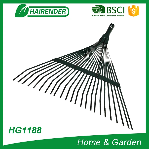 
18T quality all-steel adjustable fan shaped leaf rake for for garden and home 