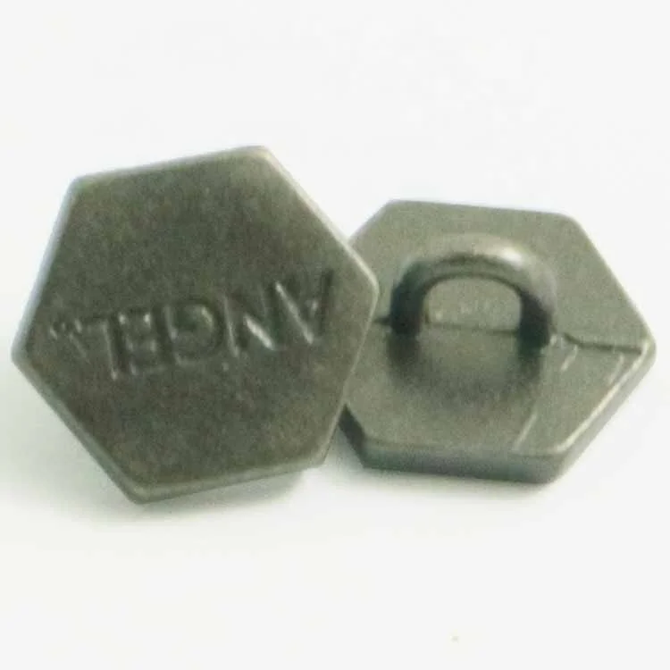
custom 8mm enamel black gold silver flat alloy metal shank button for denim 