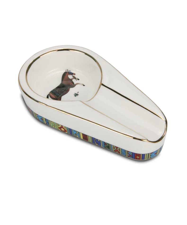 
Handmade custom ceramic ashtray for cigar with custom logo 