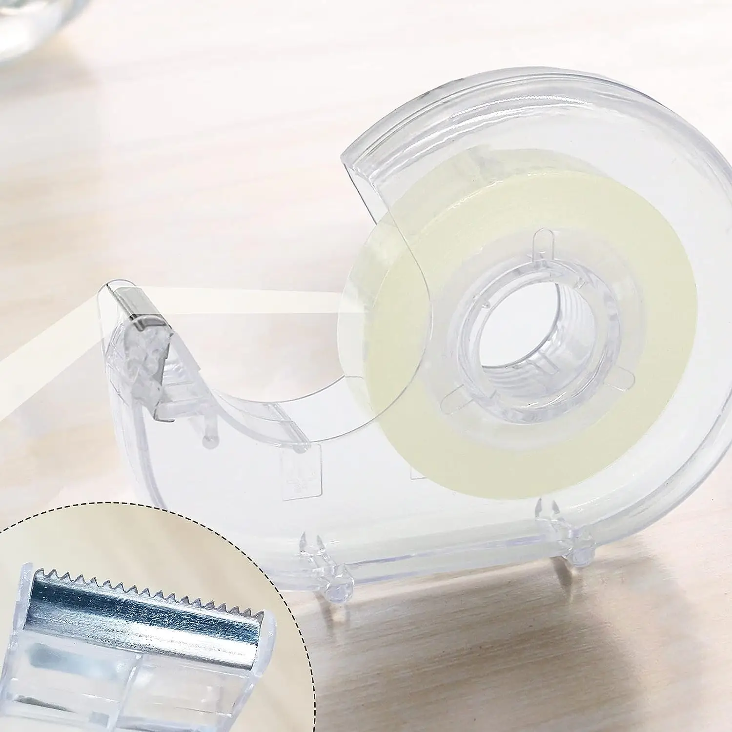 Eco-friendly Office Stationery cute tape dispenser mini clear plastic tape dispenser