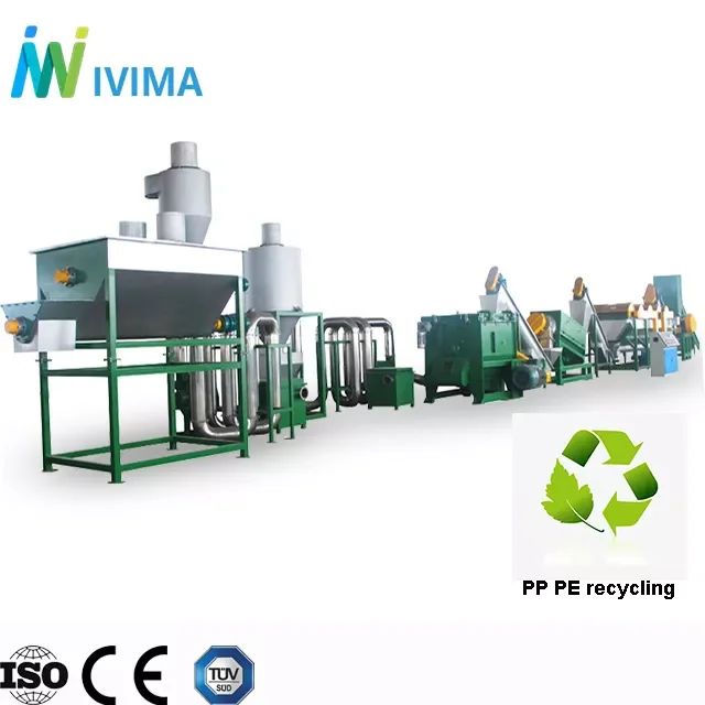 Waste plastic PP PE bottle washing line / PP PE film washing line / plastic PE recycle wash machine