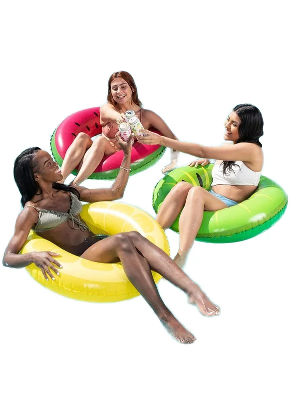 Cheap low price durable factory price customize printing PVC inflatable fruit watermelon swim tube swim ring toy