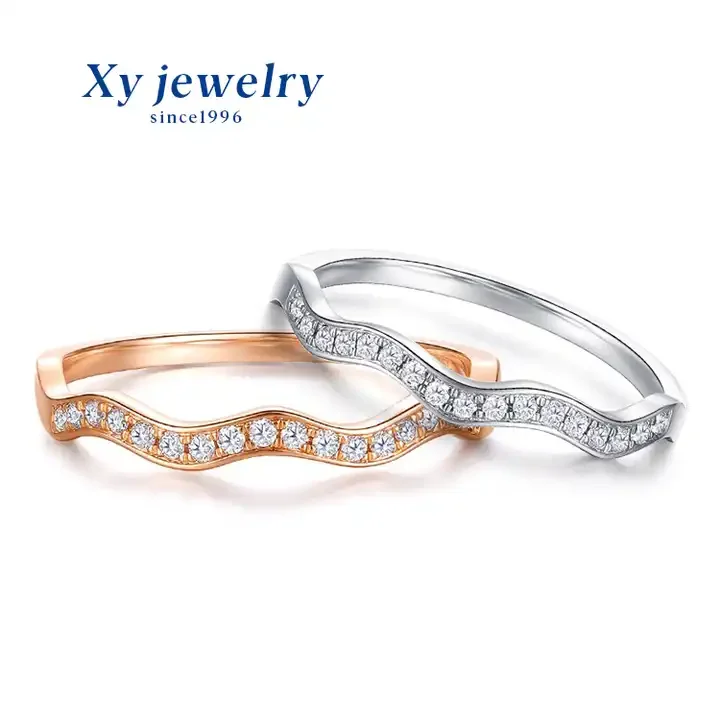 Customized 14k/18k 1ct round couple wedding ring set for men and women