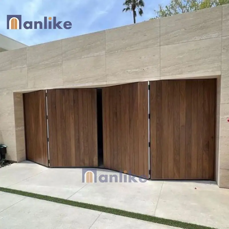 Anlike Customized Automatic Aluminium Modern Luxury Horizontal Bifold Sectional Electric Double Garage Door