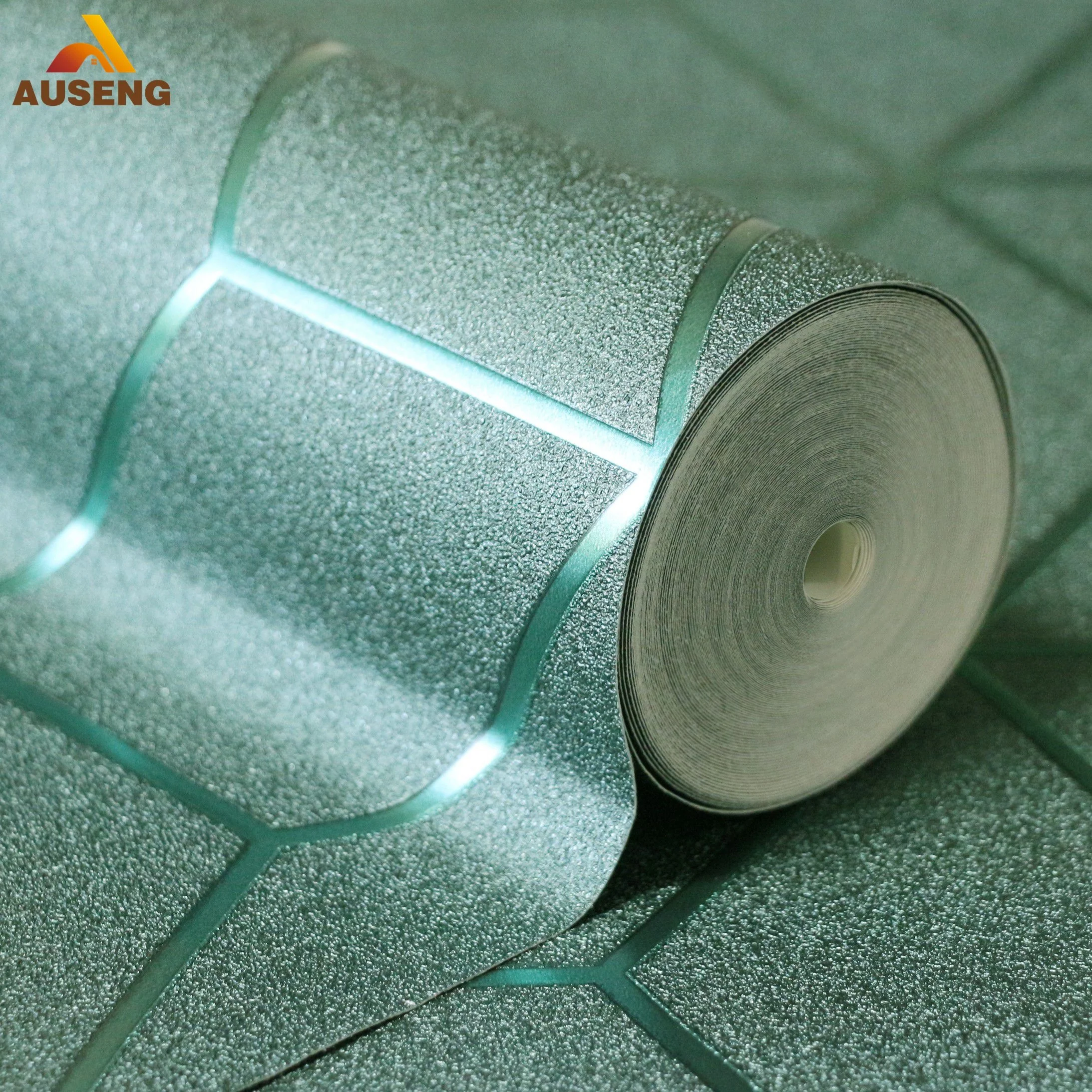 High Quality New Modern Designs Waterproof Papel Tapiz Sliver Wall Paper Rolls Metallic Pvc Wallpaper Hd