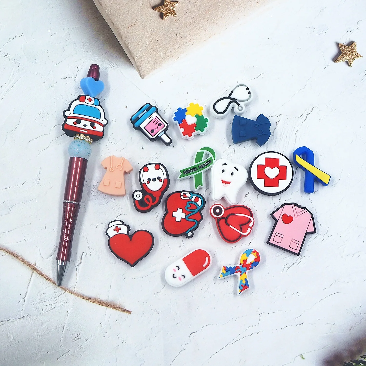 Fashion Teething Chew Toys DIY Pacifier Chain Clips Jewelry Accessories Silicone Beads For Keychain Making