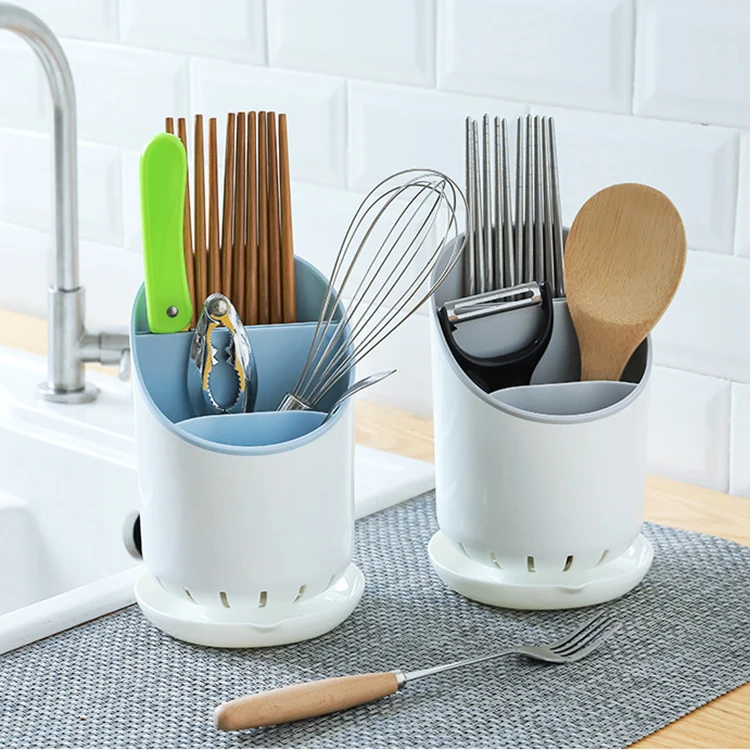 plastic chopstick holder spoon storage rack kitchen tableware creative drain chopstick cage