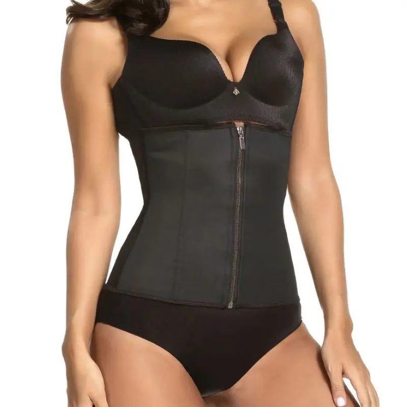 7 Steel Boned Underbust Slimming Waist Shapers Zip & Hook Slimming Sheath Latex Girdles Corset Plus Size