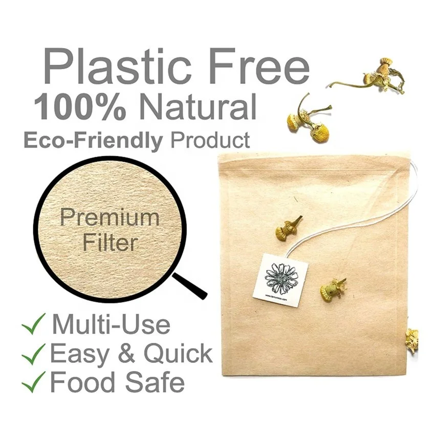 Unbleached Disposable Empty Tea Bag Loose Leaf Tea Infuser Hemp filter paper Tea Filter Bags wholesale