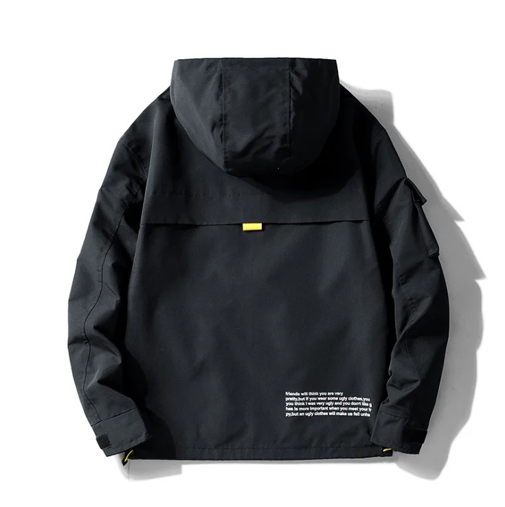 Men Fashion Stand Collar Oversized Boy Clothing Thin Black Mens Hooded Bomber Jackets Coat