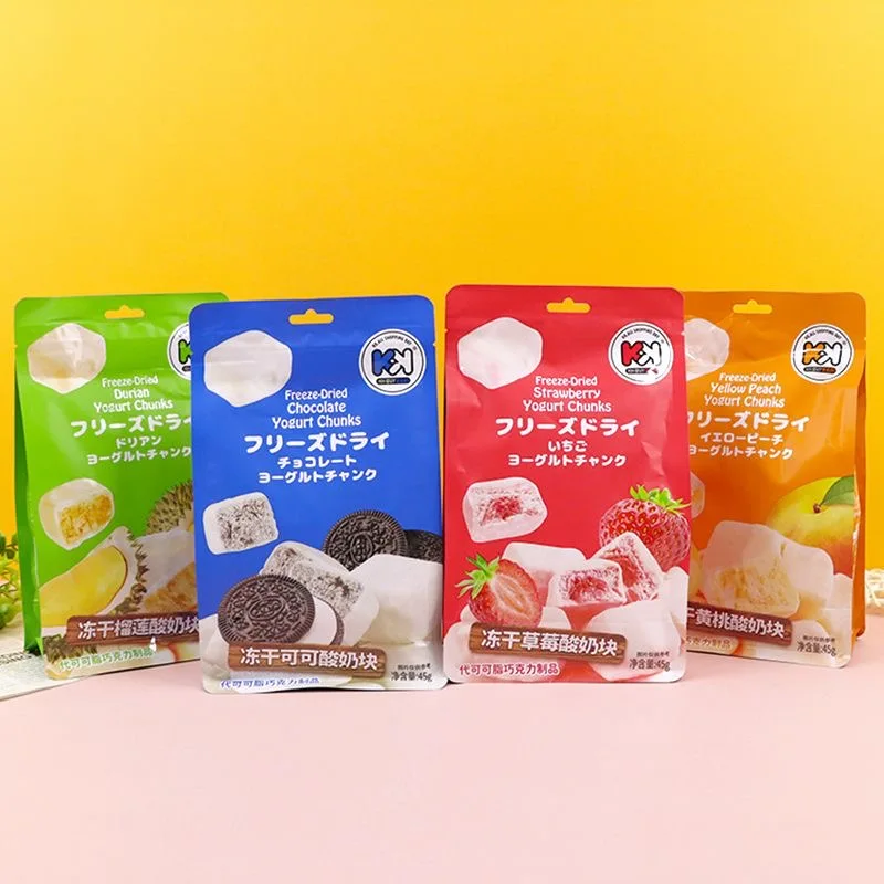 Chaoyouwei yogurt cubes 45g causal snack durian strawberry yellow peach coco flavor chocolate Freeze-dried yogurt cubes