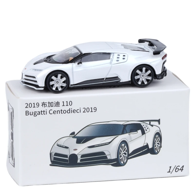 Игрушечный автомобиль JKM 1/64 Bugatti Centodieci EB110 1:64 миниатюрная модель автомобиля Бесплатные колеса литые из цинкового сплава подарок