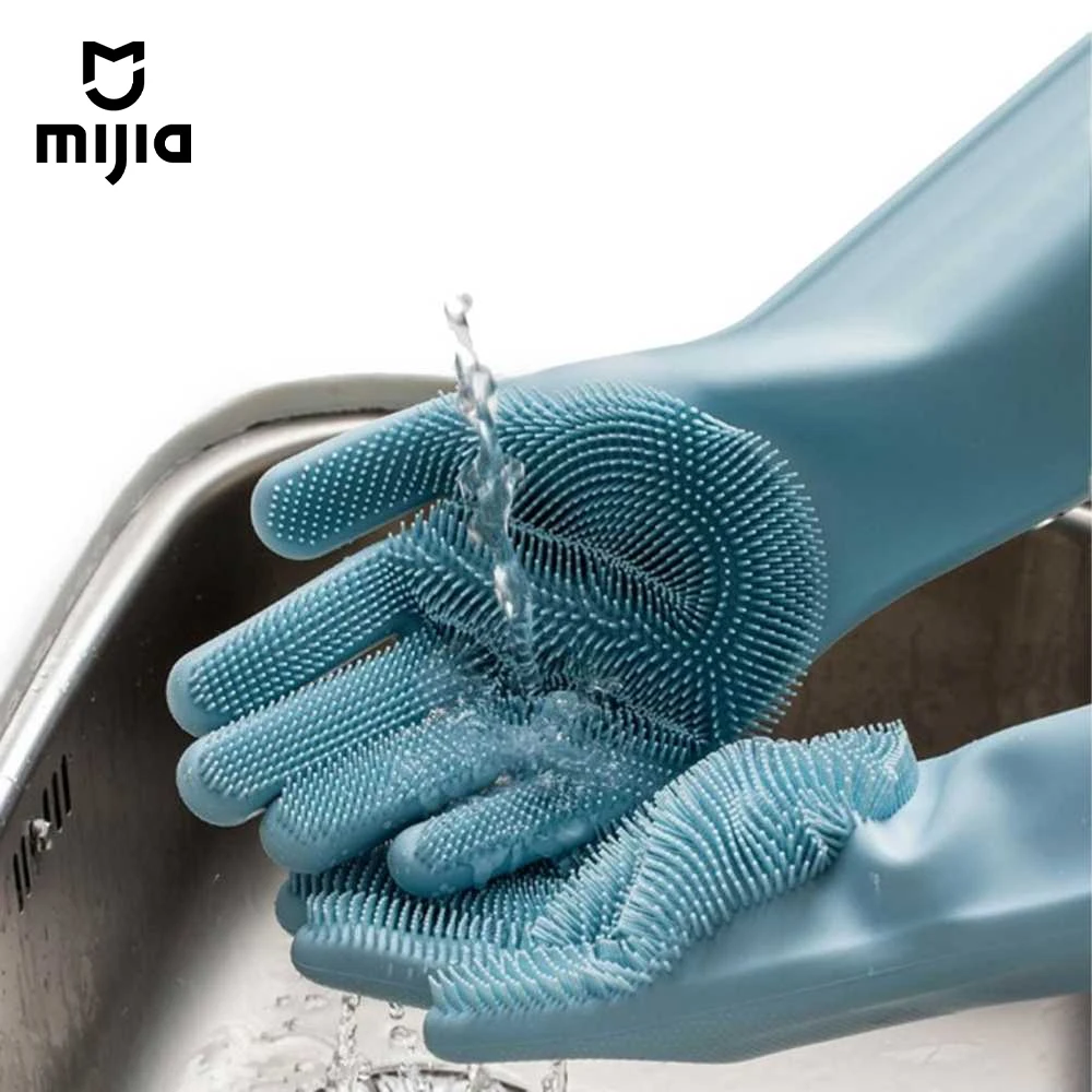 Xiaomi Mijia JJ Brush Wash Gloves Magic Silicone Brush Washing Gloves HH674 waterproof gloves- DT-KTKTG-Bu