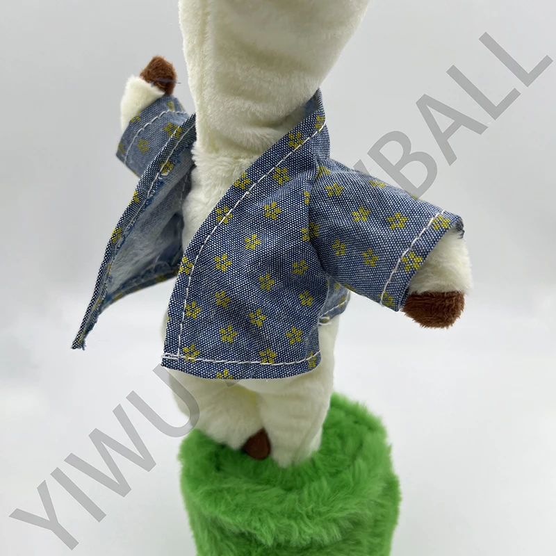 Wholesale Electronic Dancing Singing Repeating Words Music LED Light Dance Learn to Speak Alpaca Electronic Plush Toy For Kids