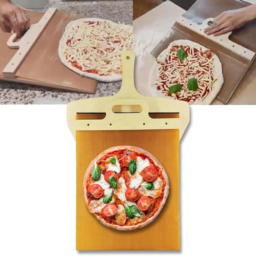 2024 new products Sliding Pizza Peel Non Stick Pizza Peel Shovel Slider Transfer Pizza With Detachable Handle Baking Tools