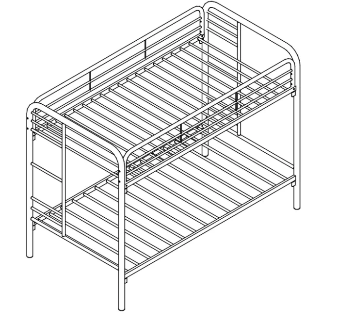 Twin Over Twin Loft Bed Metal Frame with Ladder Guard Rail for Boys and Girls Teens Kids Bedroom Dorm