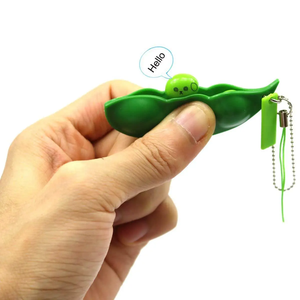 
Mgirlshe Amzon hot sale Edamame Keychain Fidget Bean Toys Squeeze a Bean Keyring Pea Keychain Soybean Cute Mochi Toys Gift 