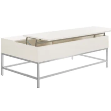 
High glossy modern wood multifunction adjustable lift top center coffee table with stainless steel metal legs 