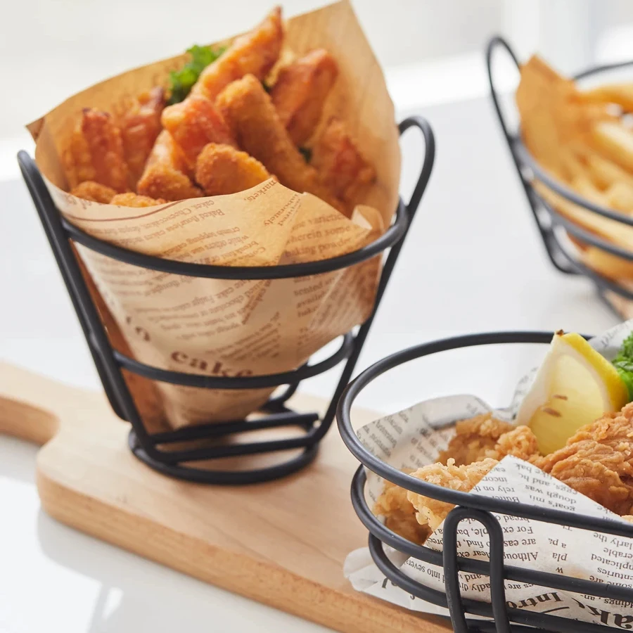 Customized Potato Rectangular Kfc Fried Chicken 304 Stainless Steel Fry Pan Fry Basket For Commercial Kitchen