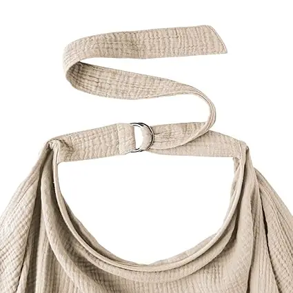 Muslin Nursing Cover for Baby Breastfeeding Breathable 100% Cotton Breastfeeding Cover with Rigid Hoop for Mother Nursing Apron