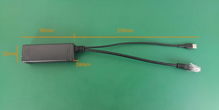  IEEE802.3af при 10/100 Мбит/с Активный Пассивный инжектор-Сплиттер 48 В до 5 3A usbc Type-C POE для системы