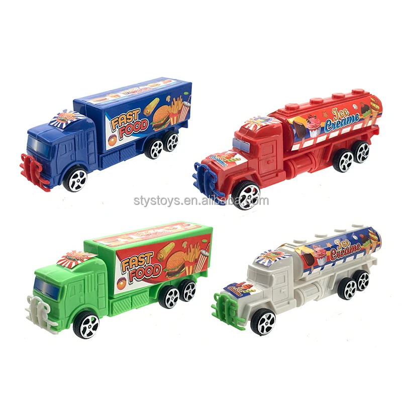 Cheap City Transport Vehicle Toy Tractors Pull-Back Trailer Trucks Construction Toy Cars