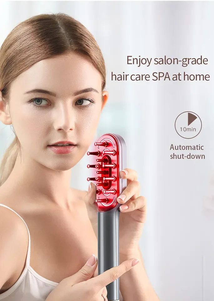 hair loss treatment  650nm red light therapy electric diode tonic brush vibration scalp laser hair growth comb