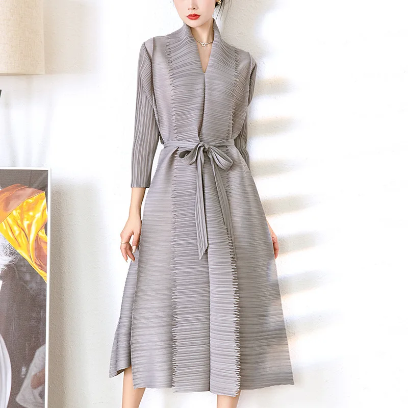 2023 Latest Clothing Manufacturers Custom Miyake Pleated Plus Size Dresses Women Lady Elegant Women Dresses