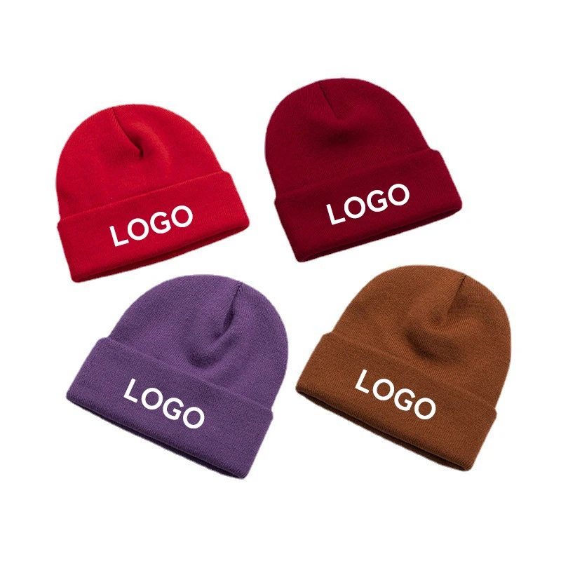 wholesale high quality Autumn and winter warm core-yarn knitting beanie hat with cuff for men women