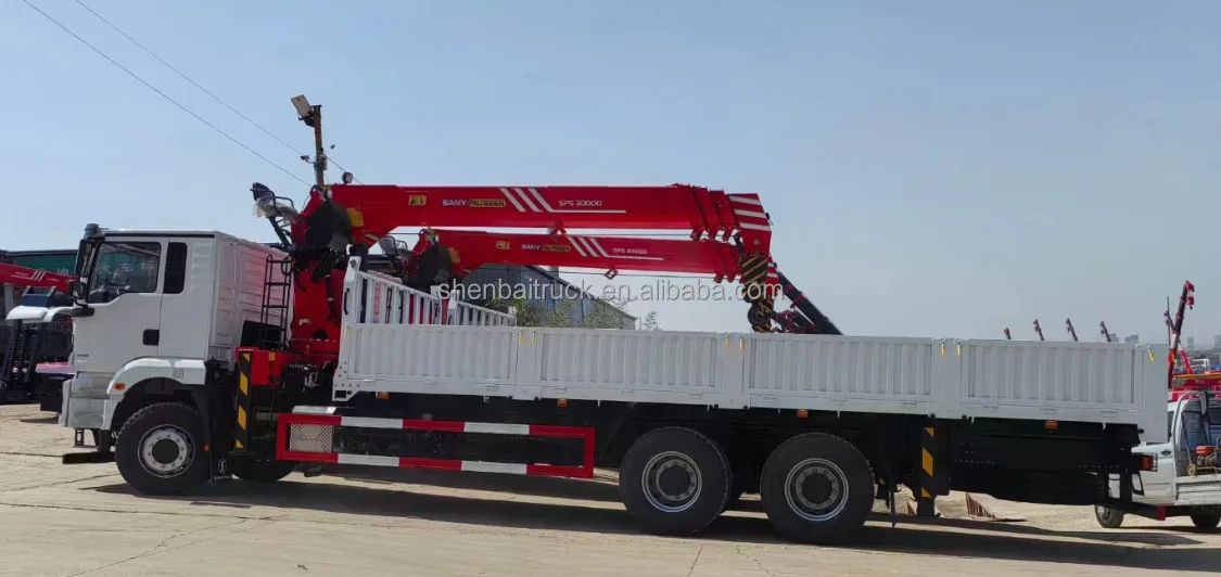 New Shacman H3000 6x4 Cargo Truck Mounted Crane Sany Palfinger 12Ton 14Ton 16Ton Manipulator Hydraulic  Lifting Crane