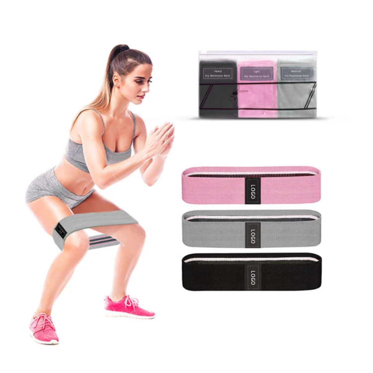 Custom Logo safe sport support Women Fitness Three sets of discounts Stretchable wholesale hip resistance bands set